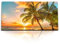 Paul Sinus Wandbild auf Leinwand 120x60cm – Strahlende Tropenstimmung – Sonnenuntergang am Strand - Palmen in der Sonne