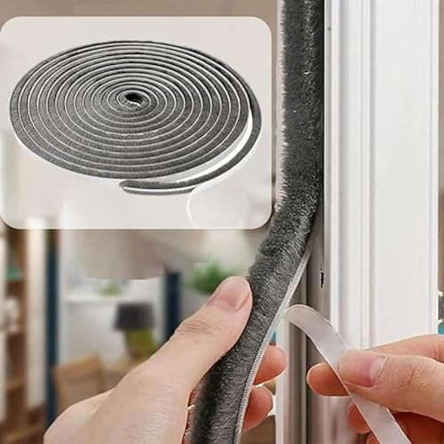 Bürstendichtung selbstklebend für Türdichtung Türbodendichtung Windstopper Rolladendichtung Dichtungsband Insektenschutz Fliegengitter (10 Meter, 6,7 x 20)