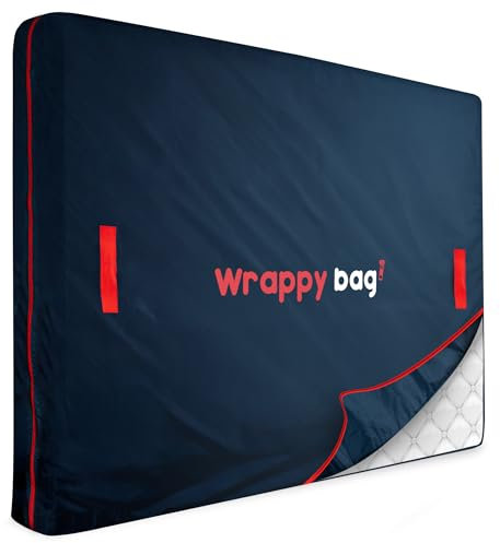 Wrappybag – Waterproof Mattress Cover in Oxford Polyester – Storage Bag with 4 Carry Handles – Ideal for Moving, Storage & Transport – 140 x 200 cm