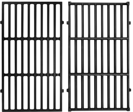 GGC 7637 Grillroste für Weber Spirit E210 E220 S210 S220, 44,5 cm Gusseisen-Grillrost für Weber Spirit 200&Spirit II 200 Serie Gasgrills mit Frontbedienfeld