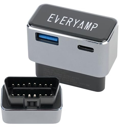 OBD2-auf-USB-Adapter, USB-C- und USB-A-Stromausgänge, OBD2/OBD-Stromversorgung für Armaturenbrettkameras, Telefonladungen, Radardetektoren und mehr, konstante Leistung, immer eingeschaltet, 36 W/12 V