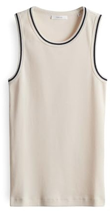OPUS Damen Top | Geripptes Tanktop ILESSO Preppy Slim aus Jersey Natural Glaze, 40