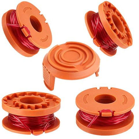 4 Bobine + 1 Copertura,Filo Tagliabordi Bobine,Bobine di ricambio,Compatibile con Worx, come WG150, WG151, WG151.5, WG152, WG153, WG154, WG155, WG155.5, WG156, WG157, WG160