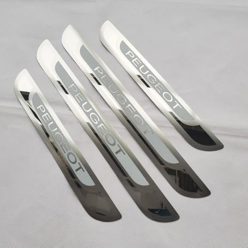 4 Pièce Plaques Plinthes en Acier Inoxydable pour Peugeot 3008 E3008 P64 2024 2025, Bande de Seuil de Porte de Voiture en Acier Inoxydable Accessoire