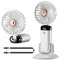 GEMWON Handheld Fan Portable, Mini USB Rechargeable Fans with Lanyard and Detachable Base,4000mAH Battery Operated Electric Foldable Desk Desktop Fan with 5 Speed for Home Office Travel White