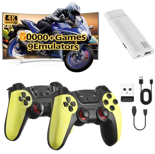 Retro Games Console, 40000+ wireless retro gaming console stick,HD HDMI TV Revisit Classic retro play Plug and Play game stick,Premium Competitive Dual Controllers