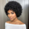 Huarisi 7 Inch Short Afro Kinky Curly Bob Wigs 1B Glueless Human Hair Pixie Cut Wig for Women No Lace Blended Rose Curls Funmi Huge Fluffy Natural Looking Black Color
