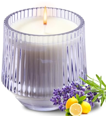 Duftkerzen mit frischem Lavendel, Zitrone, Eukalyptus, Geschenke für Frauen, Mutter, natürliches Sojawachs, Duftkerzen für Zuhause, Aromatherapie-Glas zur Beruhigung und Entspannung, Geschenk zum