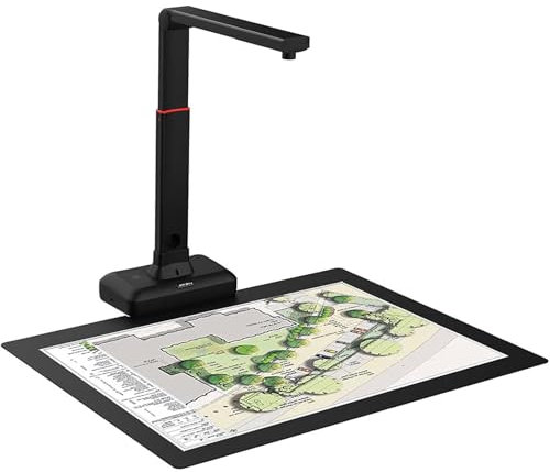 A2 Overhead Scanner,Large Format Book & Document Scanner, 23MP USB Document Camera with Auto-Flatten, Fingerprint Removal Technologies,Multi-Language OCR, Compatible with Windows & macOS