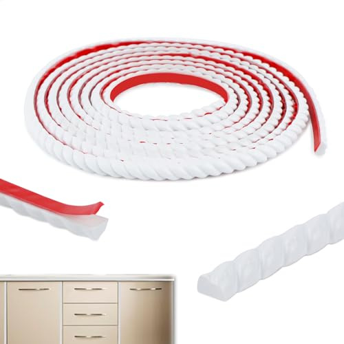 Wandleisten Selbstklebend 300cm*10mm,3D Flexible Deckenleisten Dekorative,Stuckleisten Selbstklebend für Spiegelrahmen,Möbel,Türrahmen,Wand,Fliesen,Decken und Heimdekoration,Weiß