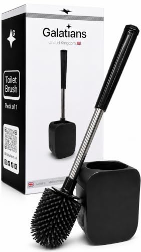 Silicone Toilet Brush and Holder Set | Loo Brush with Hidden Tweezers. | Durable & Hygienic Toilet Cleaning Accessory