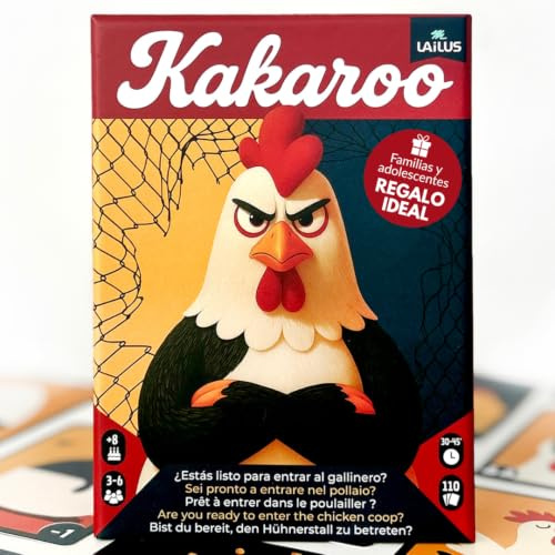 Lailus KAKAROO - Juego de Cartas de Mentiras y Risas para 3-6 Jugadores | Juegos de Mesa Familiares y de Adultos, Ideal para Viajes y Regalo
