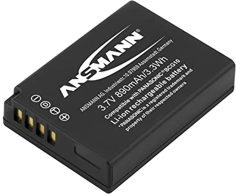 Ansmann Li-Ion Akku A-Pan BCG 10 E 3 7V Typ 890mAh Leistungsstarke Akkubatterie für Foto Digitalkameras der perfekte Ersatzakku für Panasonic Digicam uvm. 5044593