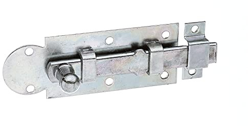 Alberts 840327 Fensterriegel | gerade, mit befestigter Schlaufe | galvanisch verzinkt, dickschichtpassiviert | Platte 80 x 30 mm | 10er Set