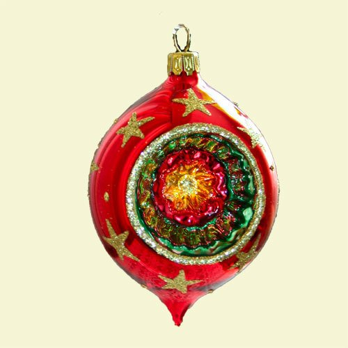 Lauschaer Glaskunst-Christbaumkugel Reflexolive Bergweihnacht 7 cm 3 Stück