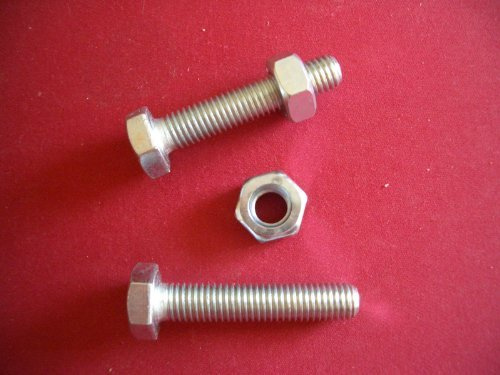M10 x 60mm Steel BZP Hex Bolts With Nuts x 2