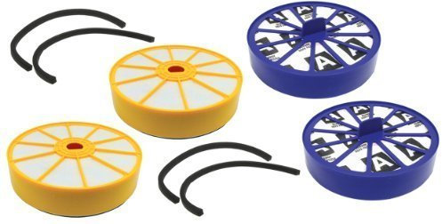 First4spares Pre Motor Filters, Post Motor HEPA Filters and Seals Kit for Dyson DC07 Vacuum Cleaners (2 of each)