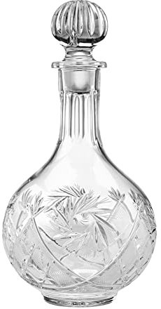 Decantador de cristal ruso vintage hecho a mano con cristales de Neman Glassworks, liquor, garrafa antigua