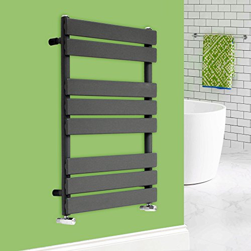 NRG 800 x 600 mm Designer Flat Panel Heated Towel Rail Radiator Anthracite Bathroom Radiator