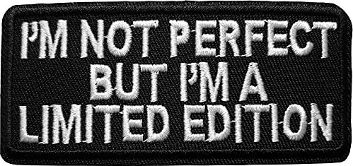Écusson Thermocollant Humoristique Je Ne Suis Pas Parfait Edition Limitée | Patch Brodé, Badge à Coudre, Écusson à Repasser, 4,6x10cm