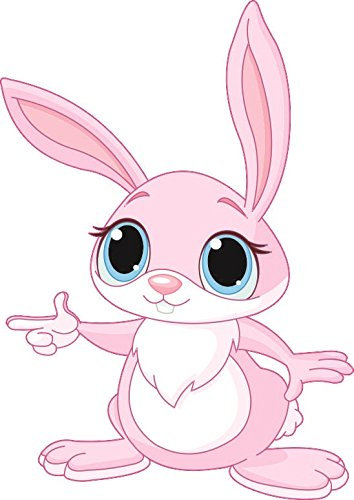 U24 - Adesivo per auto, motivo: coniglio rosa