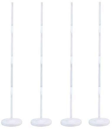 MOOUK Sockel Säule aus Ballon, 4 Stück Base Ballon Kunststoff mit 16 Stäbchen, Ständer Säule aus Ballon Wiederverwendbar für Dekoration, Hochzeit, Garten, Veranstaltungen, Feier - Weiß, Tamaño Libre