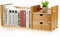 Estantería de Escritorio Extensible de bambú, Ajustable, Organizador de Escritorio de Madera con 2 cajones, de Madera de bambú Natural, Estante Organizador de Escritorio, Mini Estuche para Libros