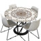 Morbuy Tischdecke Outdoor Rund 90 cm, Elastisch Rund Abwaschbar Tischdecken Wasserabweisend Lotuseffekt Garten Tischdecke Creme Mandala Table Cloth, Ideal für 70cm-80cm