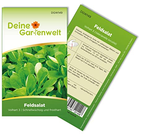 Feldsalat Volhart 3 Samen - Valerianella locusta - Salatsamen - Gemüsesamen - Saatgut für 300 Pflanzen