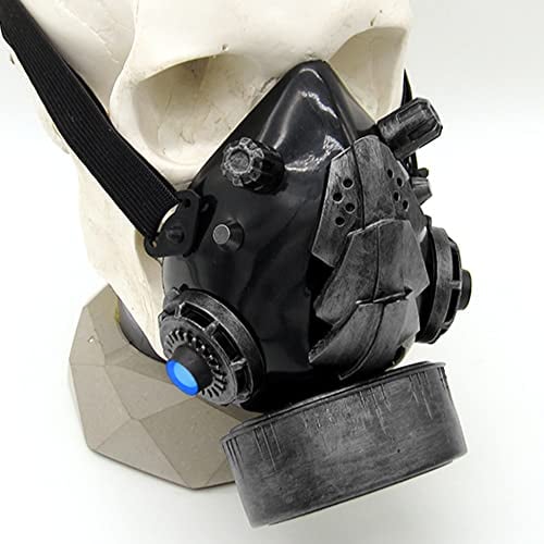 ZCBYBT Steampunk Mund Glow Dekorieren Sie Cyberpunk Gothic Cosplay Requent,Silber,Blue