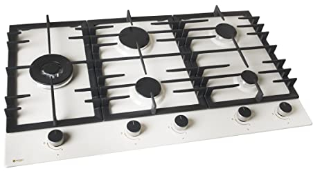 Wiggo WH-G934RR(C)- Eingebautes Gaskochfeld mit Wok - 90cm - Creme