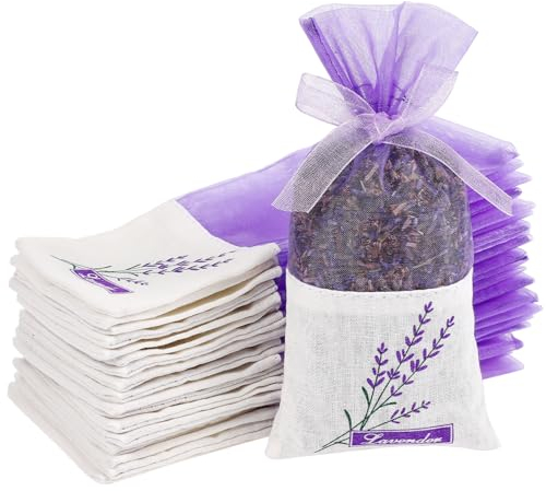 Veemoon 30stücke Lavendel Duftbeutel Mit Ribbons Transparente Aufbewahrungssäckchen Für Schmuck Aromatisierte Wohnräume Und Dekorationen
