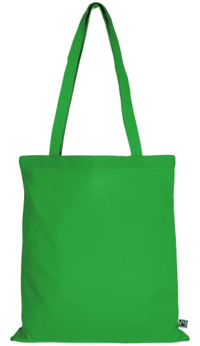 TEXXILLA 10er | 100er | 250er Pack Fairtrade Baumwolltasche - 14 Farben | mit Zwei Langen Henkeln | 38x42cm | Jutebeutel | Einkaufstasche | unbedruckt, Farbe:maigrün, Menge:1