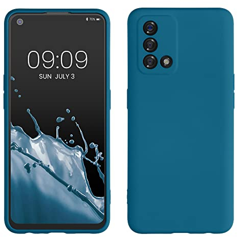 kwmobile Slim Case kompatibel mit Oppo A74 Hülle - Handyhülle aus Silikon in Karibikblau