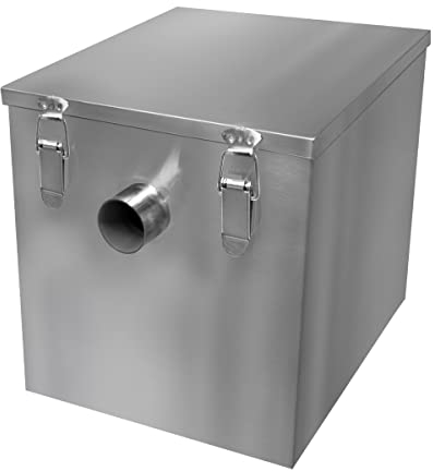 Gastro Fettabscheider Ölabscheider 35L Fettseparator Abwasser Küchenspüle Edelstahl Fettfilter Filter Fett Öl Wasser Restaurant Küche Imbiss Hotel Café 50mm Einlass Auslass Kompakt 33 H x 29 B x 39 T