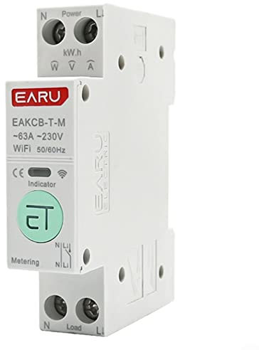 1P DIN-Schiene, WLAN-Smart-Energiezähler, Stromverbrauch, KWh-Messgerät, Leitungsschutzschalter, 6 A