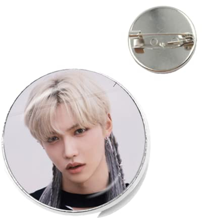 Kpop Stray Broche en verre pour enfants Cabochon en forme de dôme pour vêtements, sac à dos, décoration, bijoux, cadeaux, L, Bronze, verre, métal, résine, argent