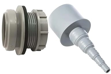 tecuro Kombi-Set Airfit Anschraubmuffe DN 50 & Schlauchnippel DN 50 für Schlauch von 8 bis 25 mm, KS-grau