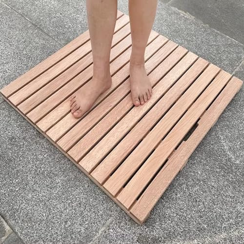 KDDEON Tappetino da Bagno in bambù Antiscivolo,Tappetino da Bagno in Legno Naturale,Pedana per Doccia Rettangolare,Drenante Pedana Doccia in Legno Impermeabile,per Spa,Sauna (30x100cm/12x39in)