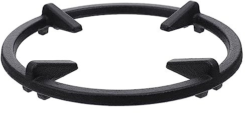 GOOHOCHY Schwarzer Gusseisen Topfhalter für Gasherde Rutschfester Herdgestellhalter mit Gleichmäßiger Wärmeverteilung Langlebig und Geeignet für Milch und Keramiktöpfe