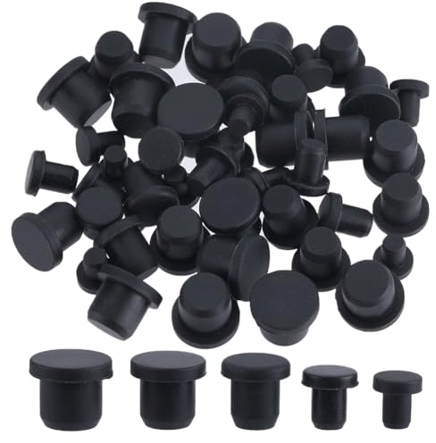 GORGECRAFT 50 tapón de Silicona de 5 tamaños, Redondo, de Goma Resistente Al Agua para Extremos de Agujeros Tapón Suave Y Flexible, Apto para Botellas de 4-9.5mm de Diámetro Interior, Tubos, Macetas