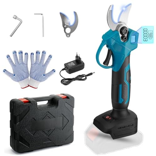 Sans Batterie, Secateur Electrique Sans Fil pour Makita, Diamètre de Coupe de 15-30 mm Coupe Branche, Ciseaux Electrique, Outillage de Jardin, Les Arbres Fruitiers et le Vignoble (Bleu)