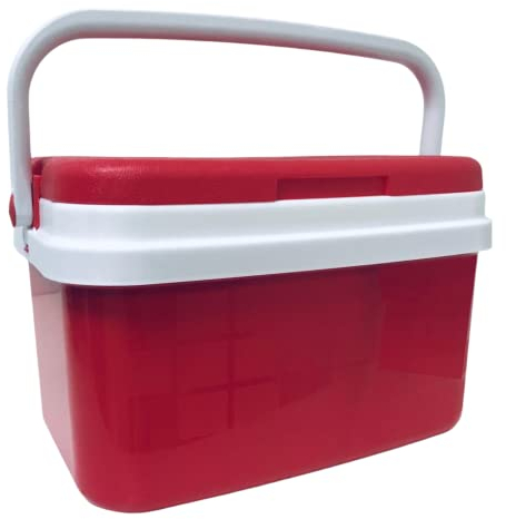 KROWN - Nevera Portátil Térmica, Rojo y Blanco, Polipropileno, Ideal para Actividades al Aire Libre, Camping en el Jardín, Barbacoas, Picnic, Playa. Capacidad 16 L.