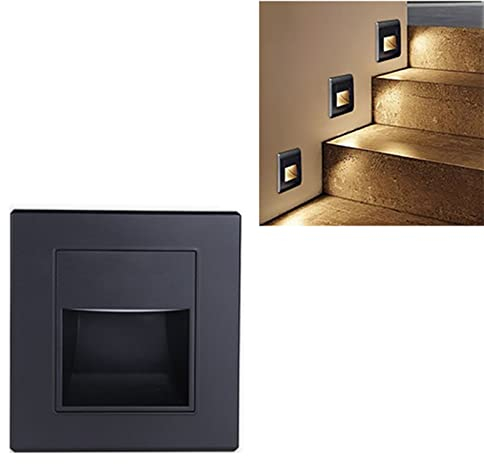 Juego De 3 Luces Para Escalones, Luz Cálida, Luz LED Para Escaleras De 3000 K, Foco Empotrable En La Pared, Luz Cuadrada Para Escaleras, Iluminación Para Escalones, Iluminación De Pared Para Pasillo