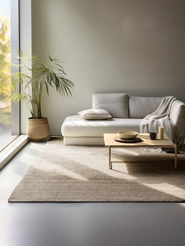 Hanse Home Jute Teppich – Natur Wohnzimmerteppich aus 100% Jute - Handgewebt & Natürlich – Boho Naturfaser Juteteppich für Wohnzimmer, Schlafzimmer, Esszimmer – Natur Grau Braun, 80x150cm