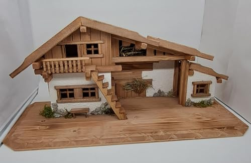 Holzdeko-Ma Weihnachtskrippe- Krippe Krippenstall Weihnachten-Weihnachtskrippe K1