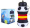 Dropish Botella Agua Silicona Diseño fútbol España - Niños, Niñas y Adultos- Plegable - Libre de BPA - Muy Resistente - 550ml