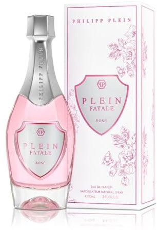 Philipp Plein – Eau de Parfum Plein Fatale Rosé 90 ml – Parfum Femme – Fragrance Boisée Florale – Notes Florales et Boisées – Flacon en Verre Rose en Forme de Bouteille de Champagne
