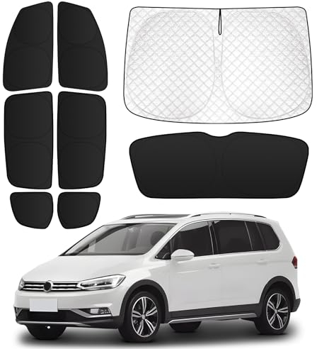ZATOOTO Sonnenschutz Auto Ersatz für VW Touran 2016-2024, Sichtschutz Fenster Verdunkelung, Sonnenschutz Seitenscheibe Frontscheibe Heckscheibe, UV-Schutz