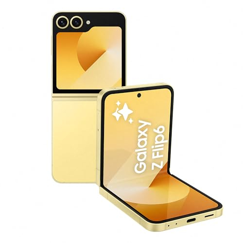 Samsung Galaxy Z Flip6 AI-Smartphone, Simlockfreies Handy ohne Vertrag, 512 GB Speicher, 50-MP-Kamera, Yellow, 3 Jahre Herstellergarantie